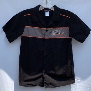 HARLEY DAVIDSON YOUTH 12-14 BUTTON UP LOGO SHOP SHIRT